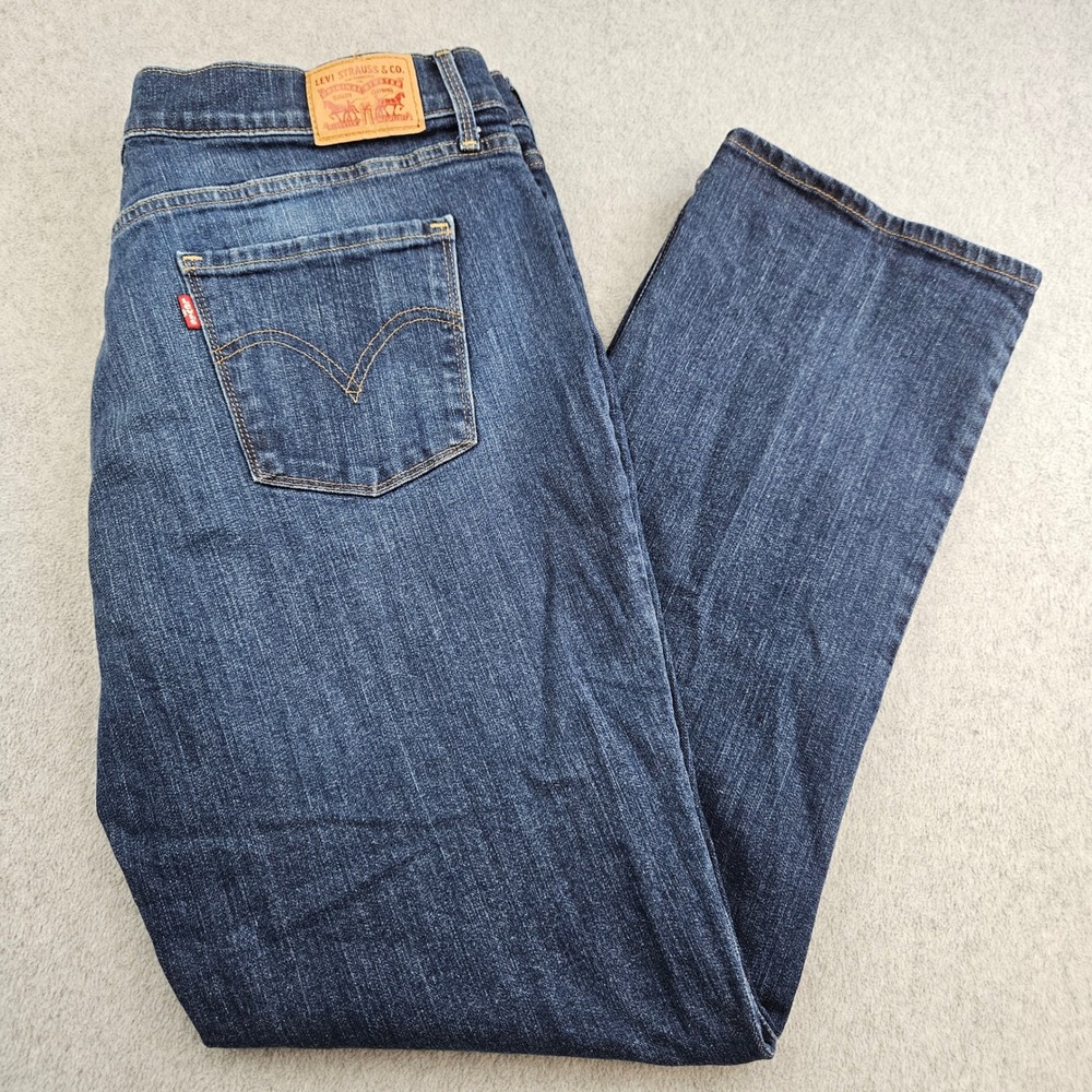 LEVIS 505 Straight Jeans Women 16M Blue Denim Mid Rise Classic Casual Everyday